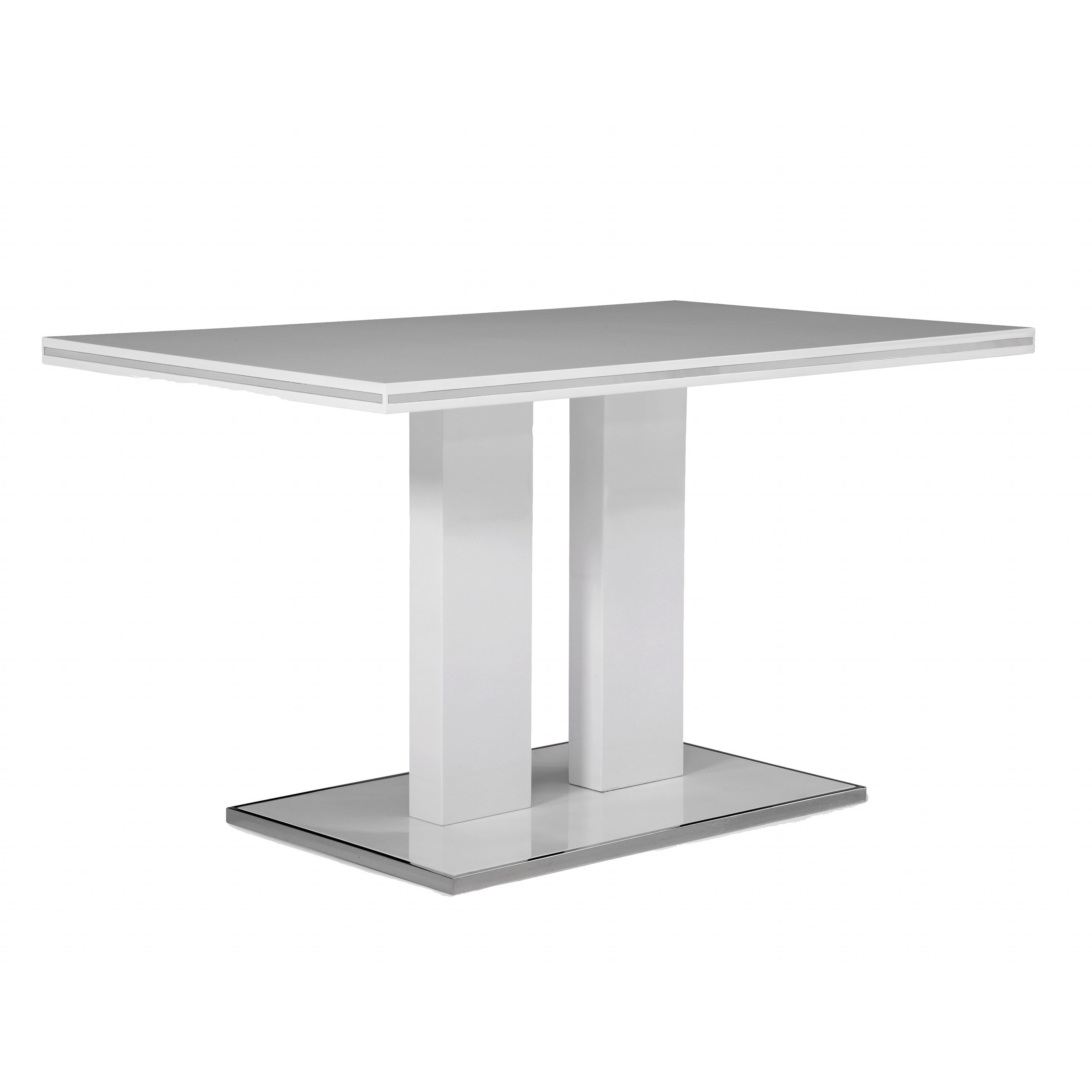 Amanda White/ Chrome Dining Table