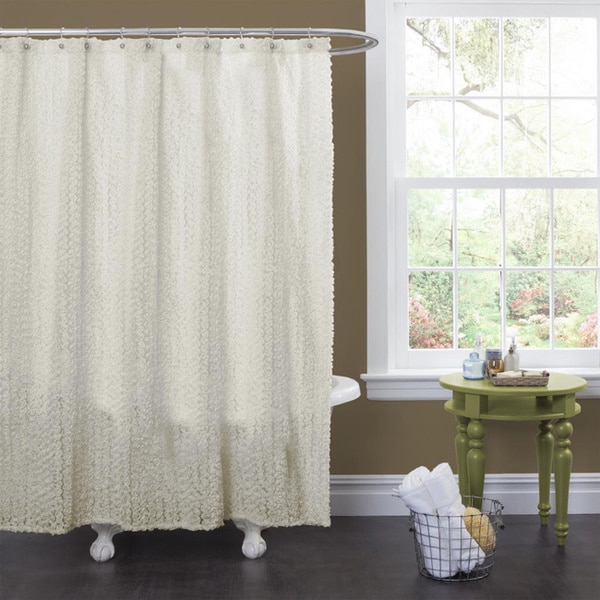 Shop Lush Decor Roselyn Ivory Shower Curtain Free Shipping Today