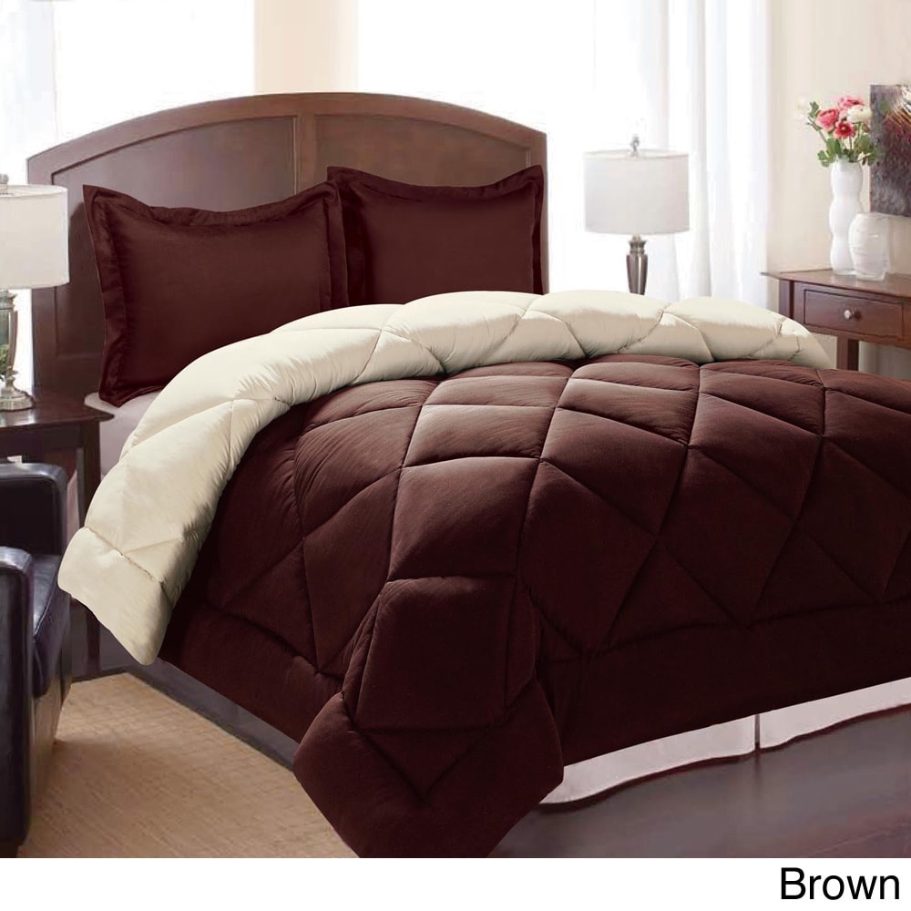 All occasions Reversible Down Alternative Diamond 3 piece Comforter Set