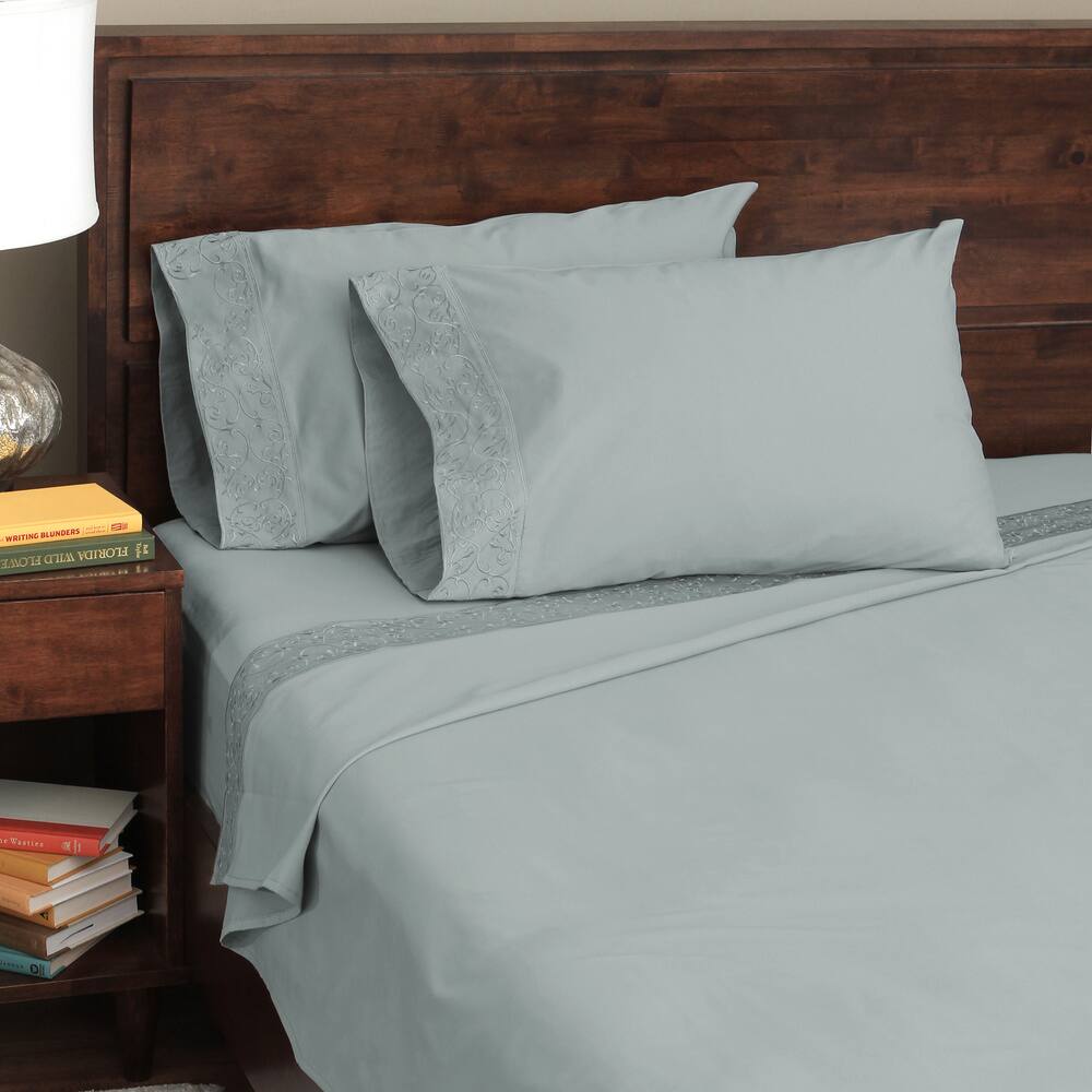 Andre Embroidered 100 Percent Cotton High Quality Sheet Set On Sale