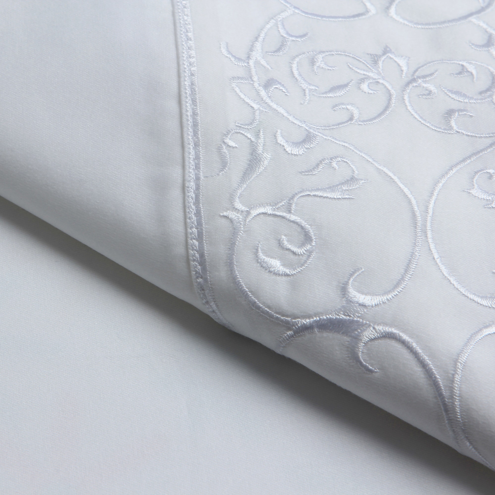 Embroidered Cotton 400 Thread Count Sateen Sheet Set