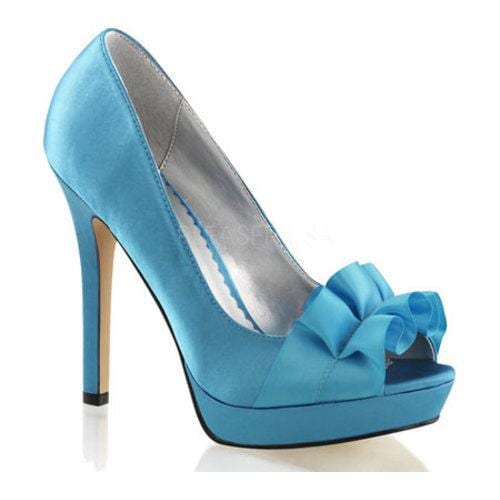 Womens Fabulicious Lumina 42 Pump Blue Satin