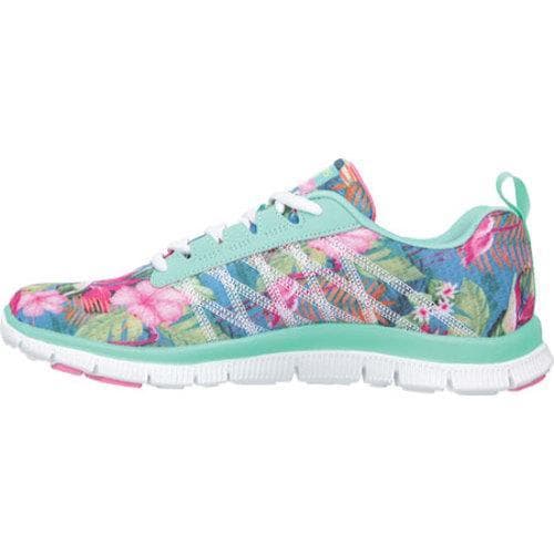 Womens Skechers Flex Appeal Floral Bloom Aqua/Multi