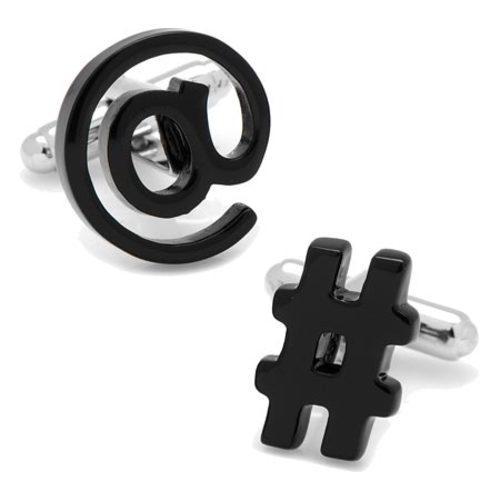 Shop Men's Cufflinks Inc Social Media Cufflinks Black Free Shipping