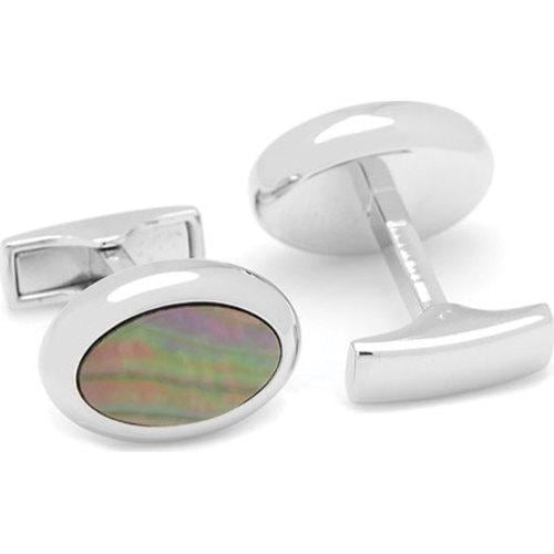 Mens Cufflinks Inc Silver Mother of Pearl Oval Cufflinks Gray