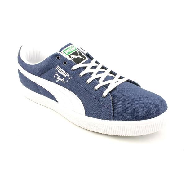 Puma Mens Clyde Canvas Canvas Athletic Shoe   Shopping