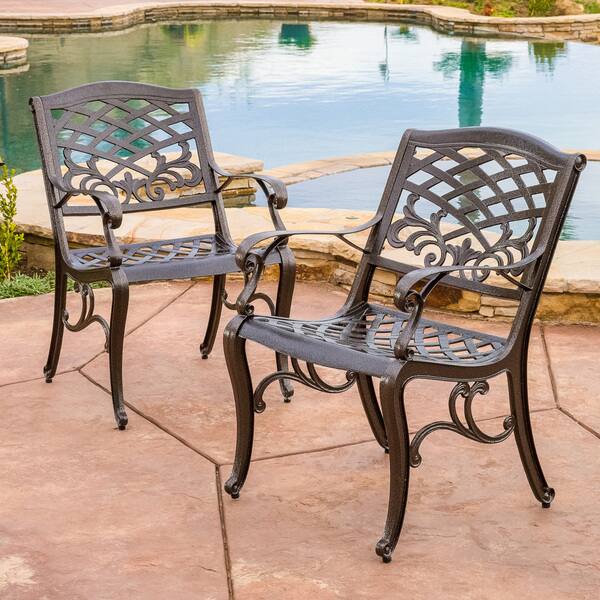 Shop Sarasota Cast Aluminum Outdoor Chair By Christopher Knight