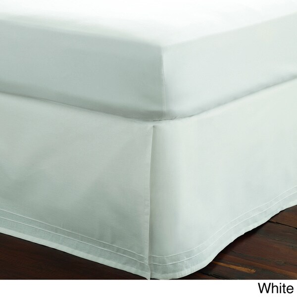 DUST RUFFLE BED SKIRT WHITE SOLID 1000 TC COTTON CHOSE SIZE & DROP LENGTH SALE! 