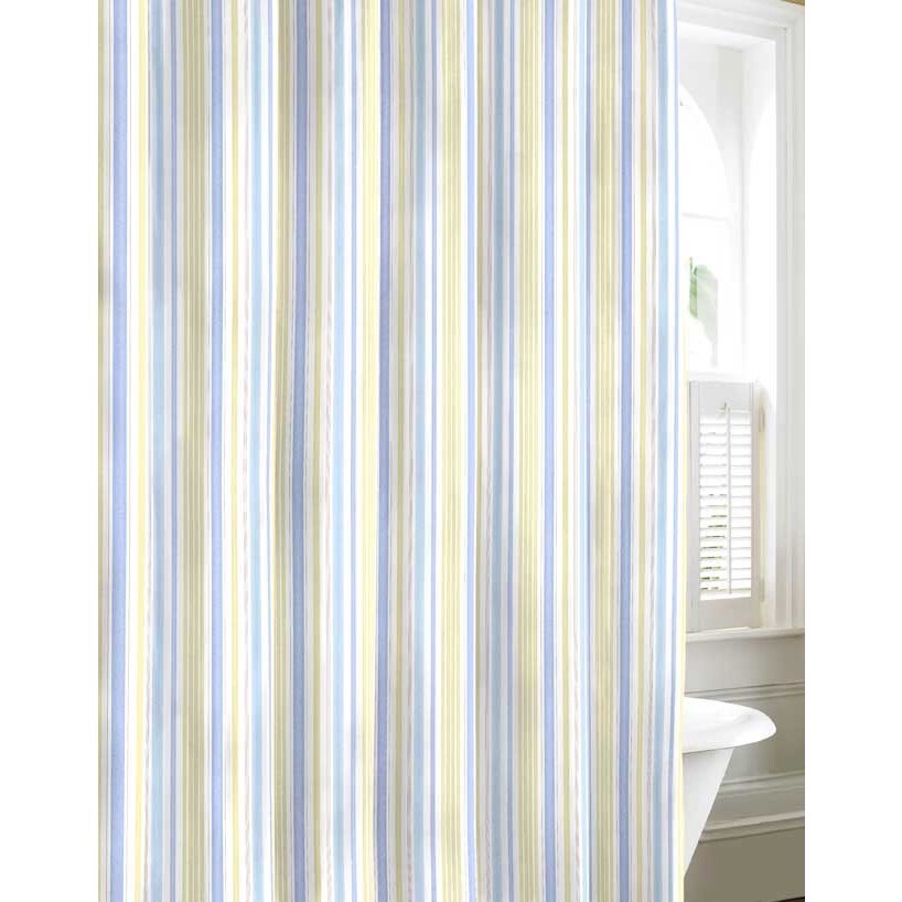 Shop Laura Ashley Sommerset Blue Cotton Shower Curtain 70 X 72