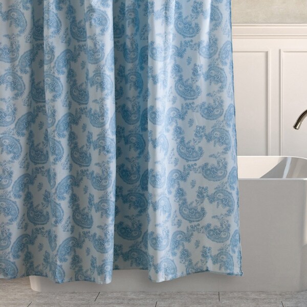 Laura Ashley Kingsley Sky Cotton Shower Curtain Free Shipping On