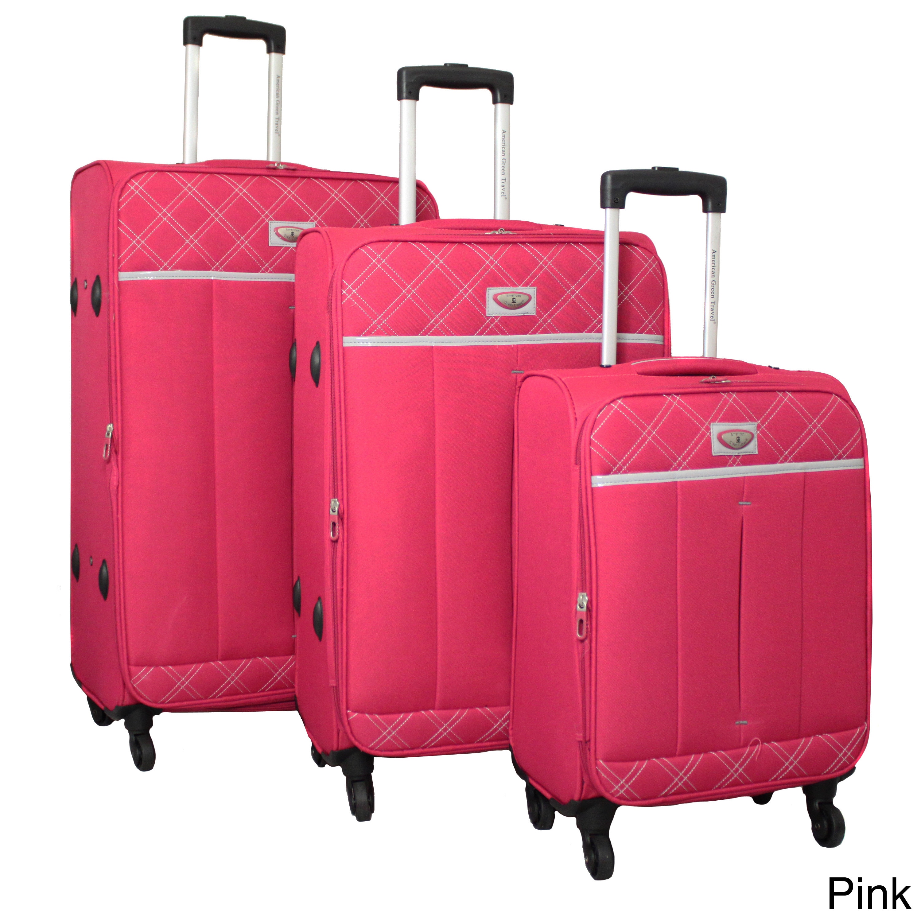 World Traveler Super Lightweight 3 piece Expandable Spinner Luggage Set