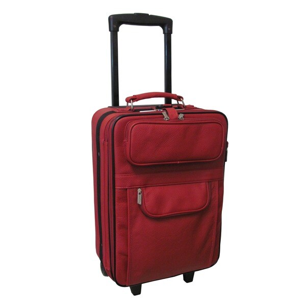 leather wheeled suitcase