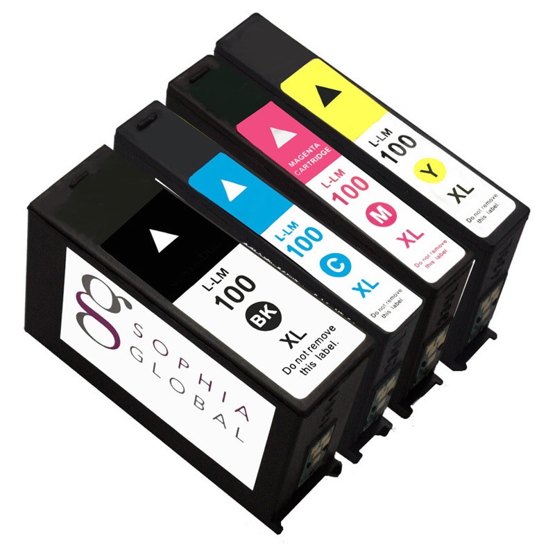 Sophia Global Lexmark 100xl 4 piece Remanufactured Ink Cartridge Replacement Set