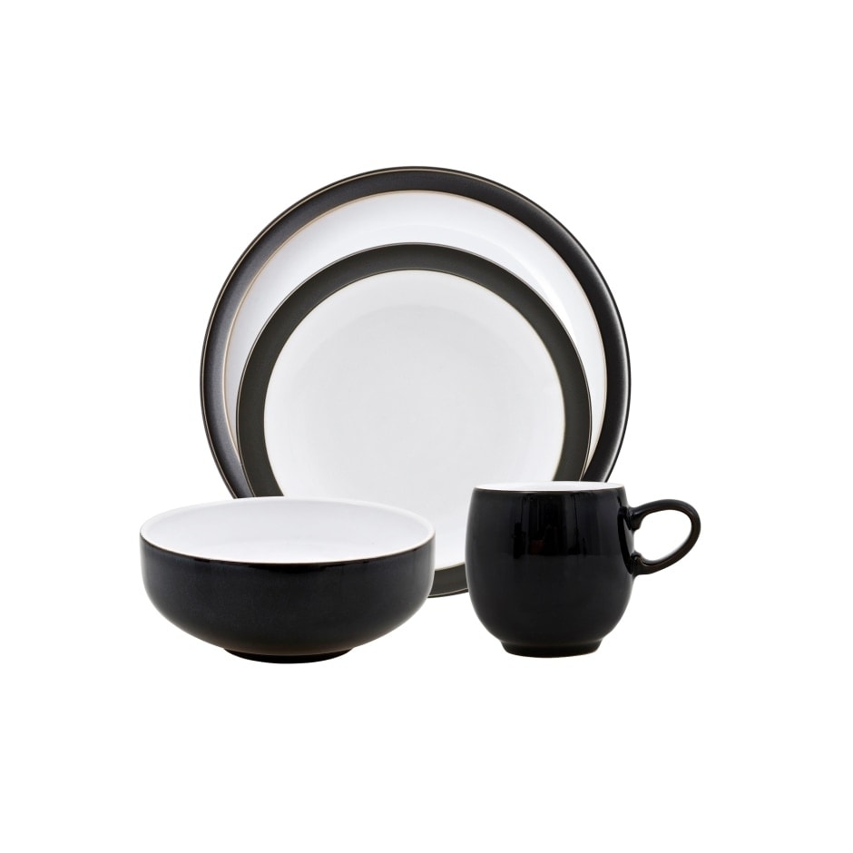 Denby Jet Black 4 piece Place Setting