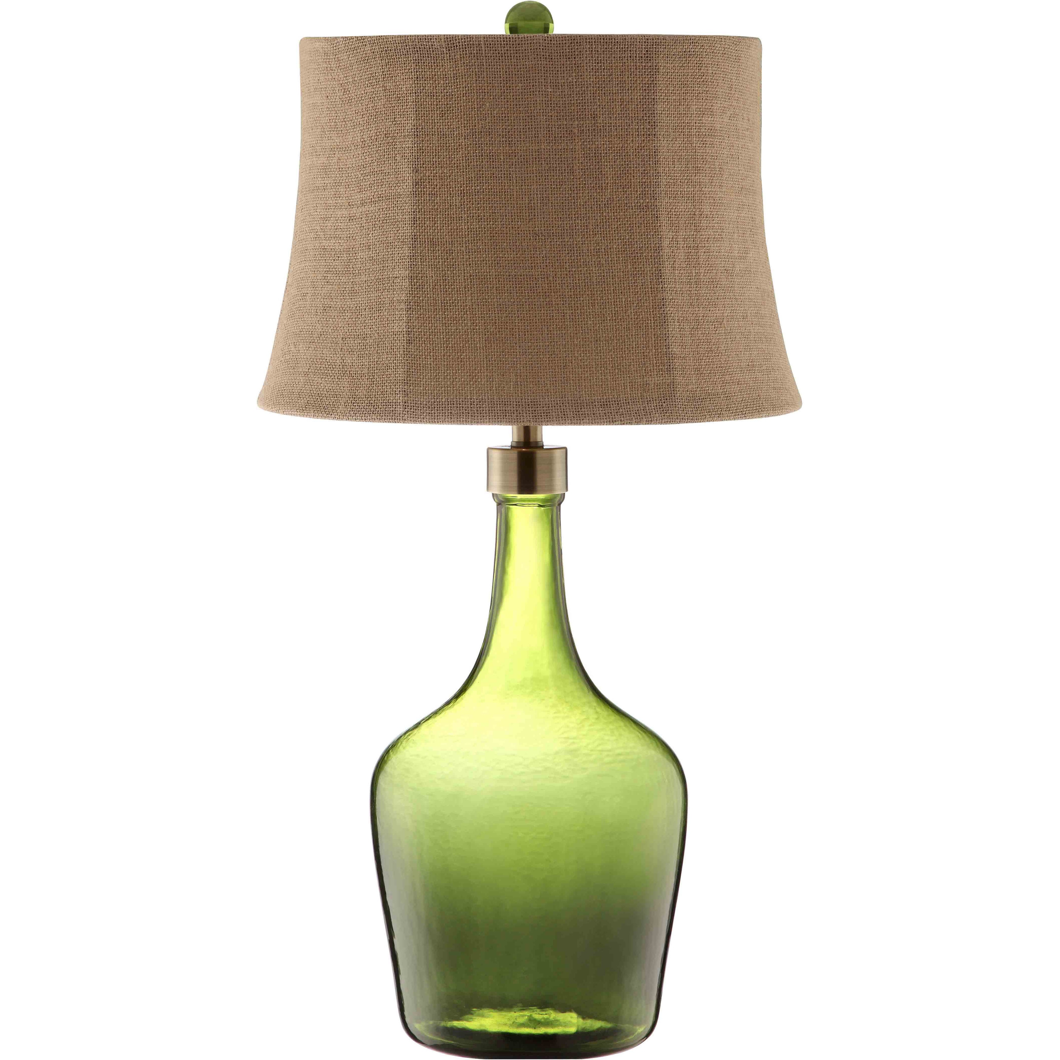 Trent Glass 1 light Green Table Lamp