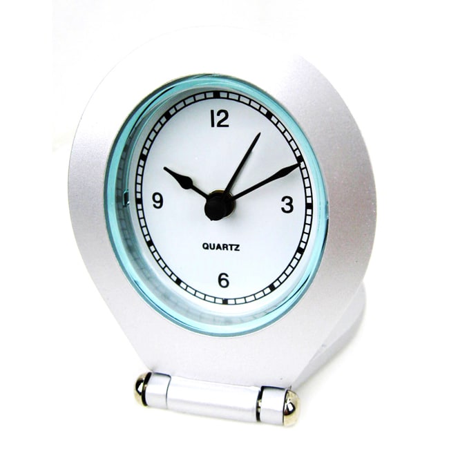 Silver Silk Alloy 2.5 inch Alarm Clock