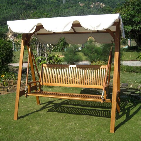 International Caravan Royal Tahiti 3-seater Garden Swing with Canopy