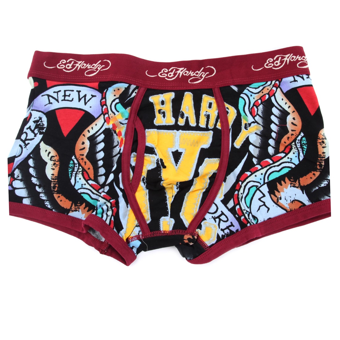 Ed Hardy Mens Tough Yankee Burgundy Premium Trunks