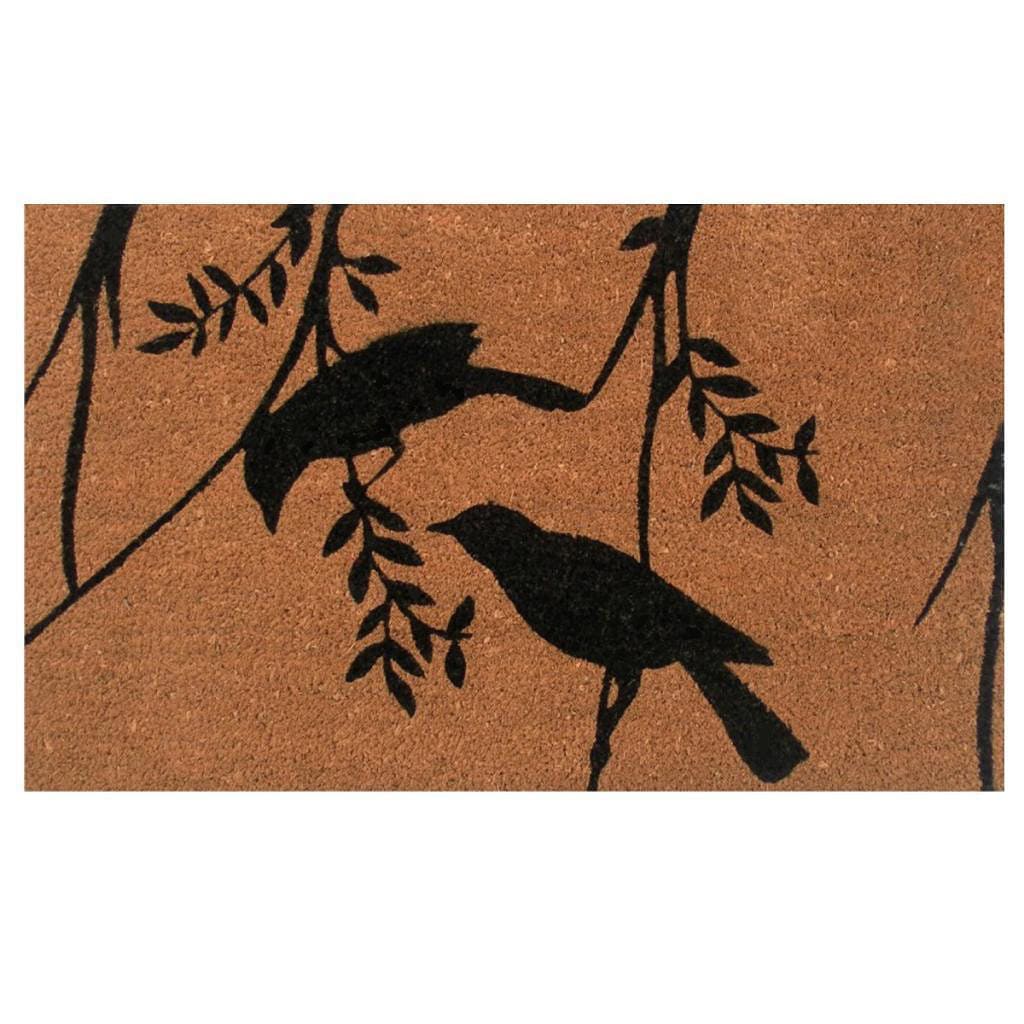 Rendezvous Natural/ Black Coir Vinyl Backing Doormat (15 X 25)