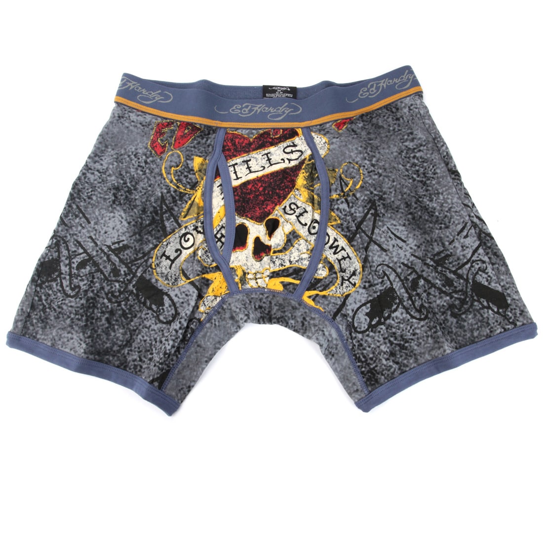 Ed Hardy Mens Blue Love Kills Slowly Premium Boxer Brief