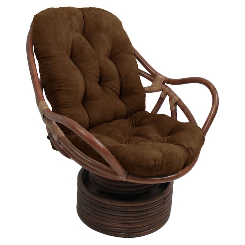 Blazing Needles 48-inch Microsuede Swivel Rocker Cushion - Chocolate