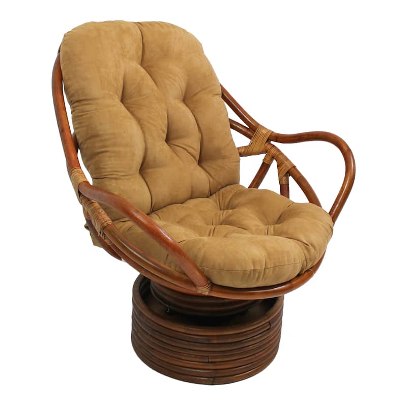 Blazing Needles 48-inch Microsuede Swivel Rocker Cushion - Camel