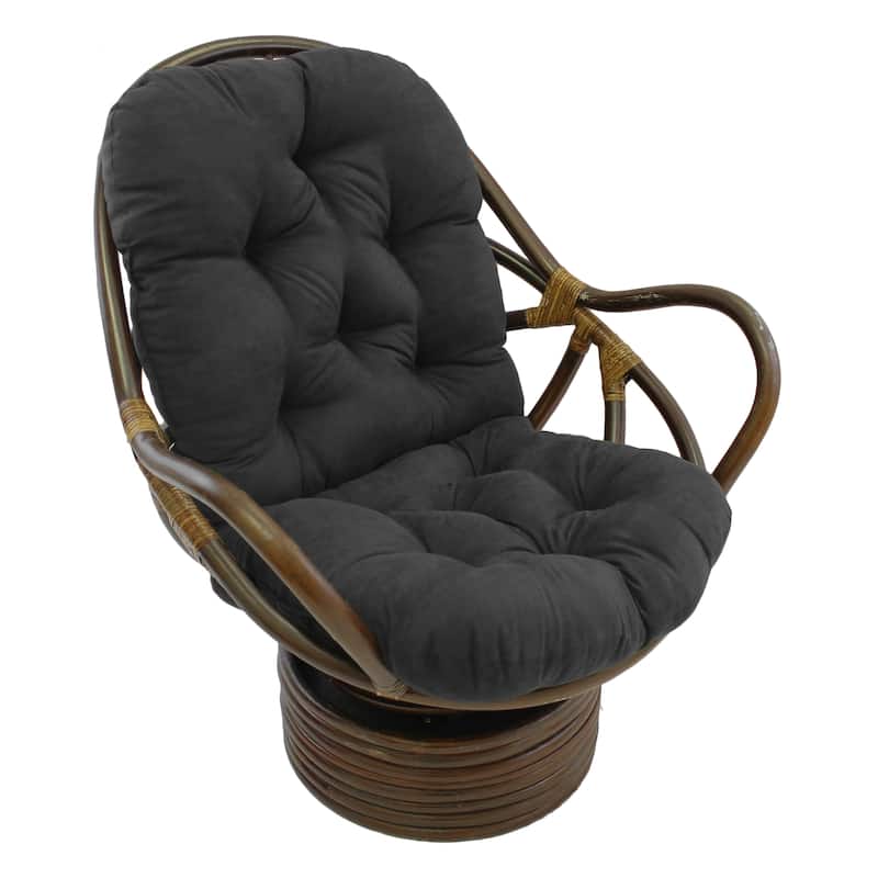 Blazing Needles 48-inch Microsuede Swivel Rocker Cushion - Black