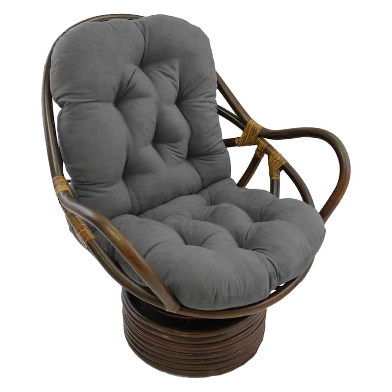 Blazing Needles 48-inch Microsuede Swivel Rocker Cushion - Steel Grey