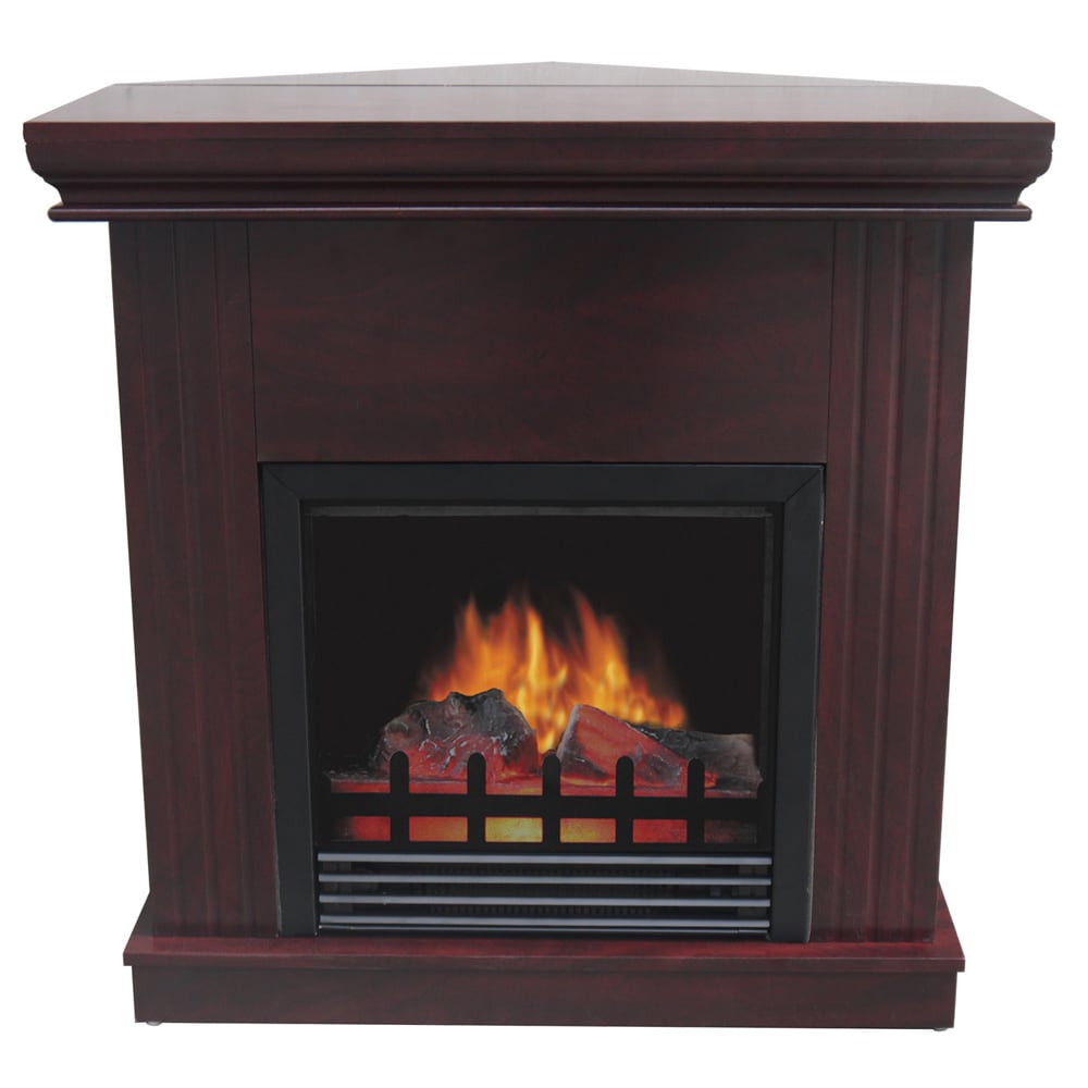 Boston Dark Cherry Corner Electric Fireplace