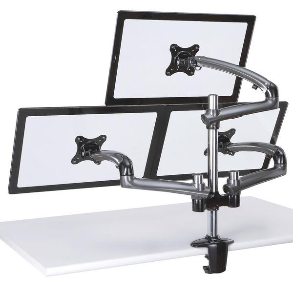 Cotytech Dark Grey Triple Monitor Desk Mount Spring Arm - Overstock ...