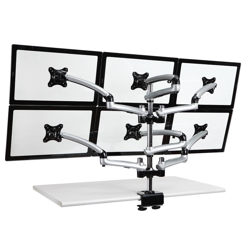 Cotytech Silver Six Monitor Desk Mount Spring Arm (Metallic silver  )
