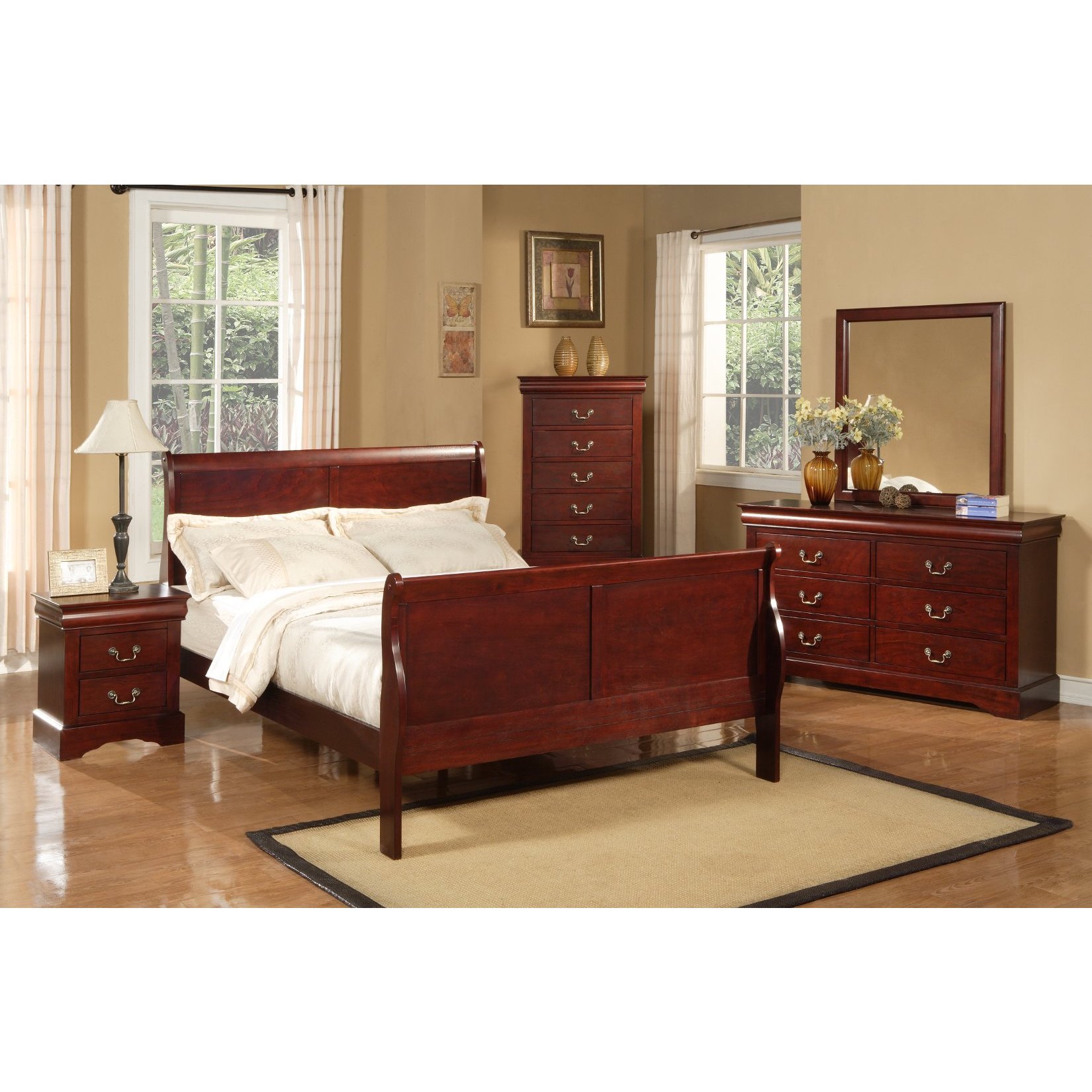 Louis Philippe III Bedroom Collection in Cherry by Furniture of America