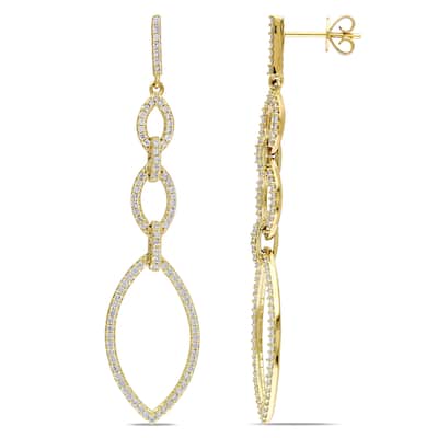 Miadora Signature Collection 14k Yellow Gold 7/8ct TDW Diamond Dangle Earring