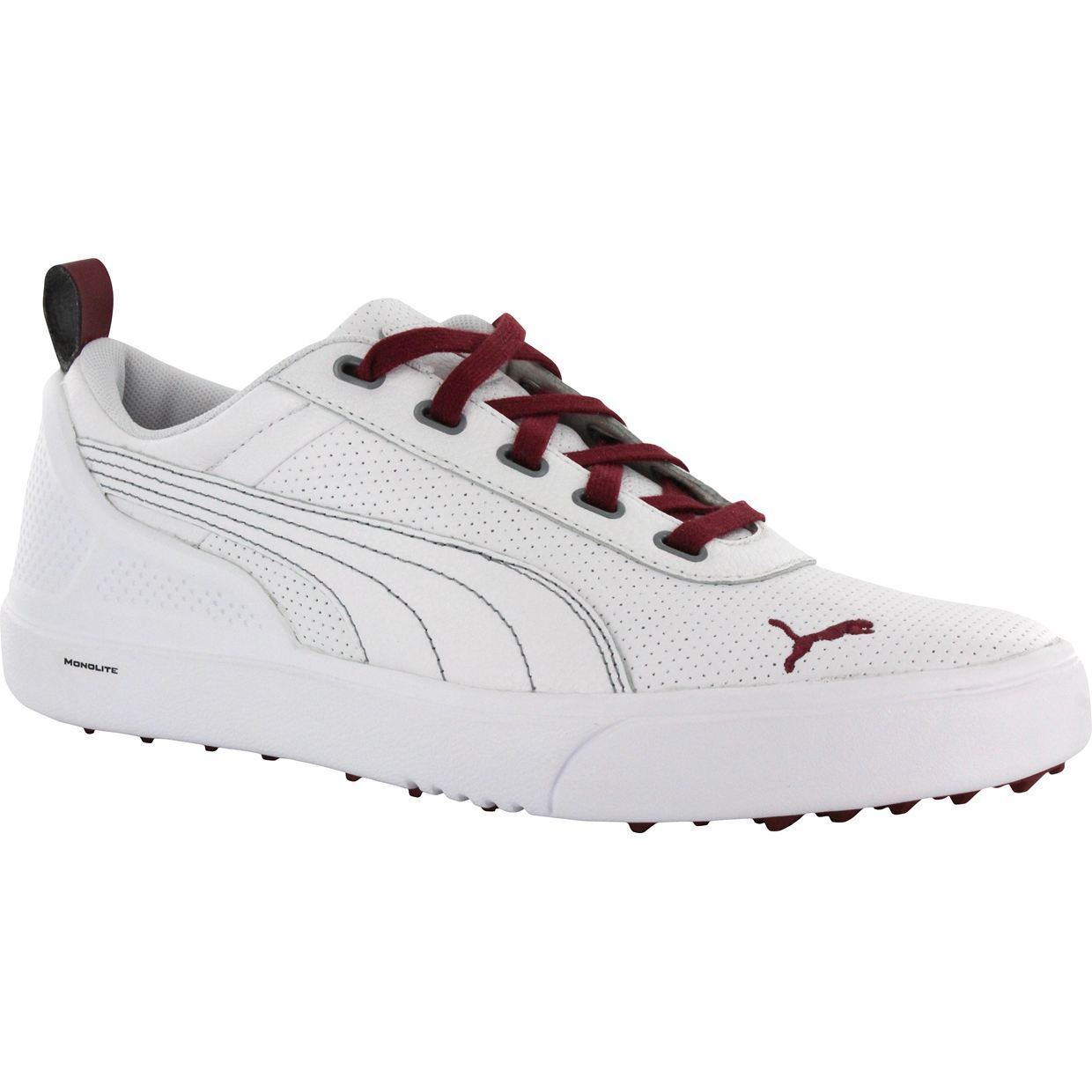Puma Puma Mens Monolite Spikeless White/ Pomegranate Golf Shoes Red Size 8