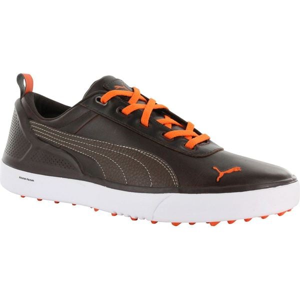 black and orange golf shoes