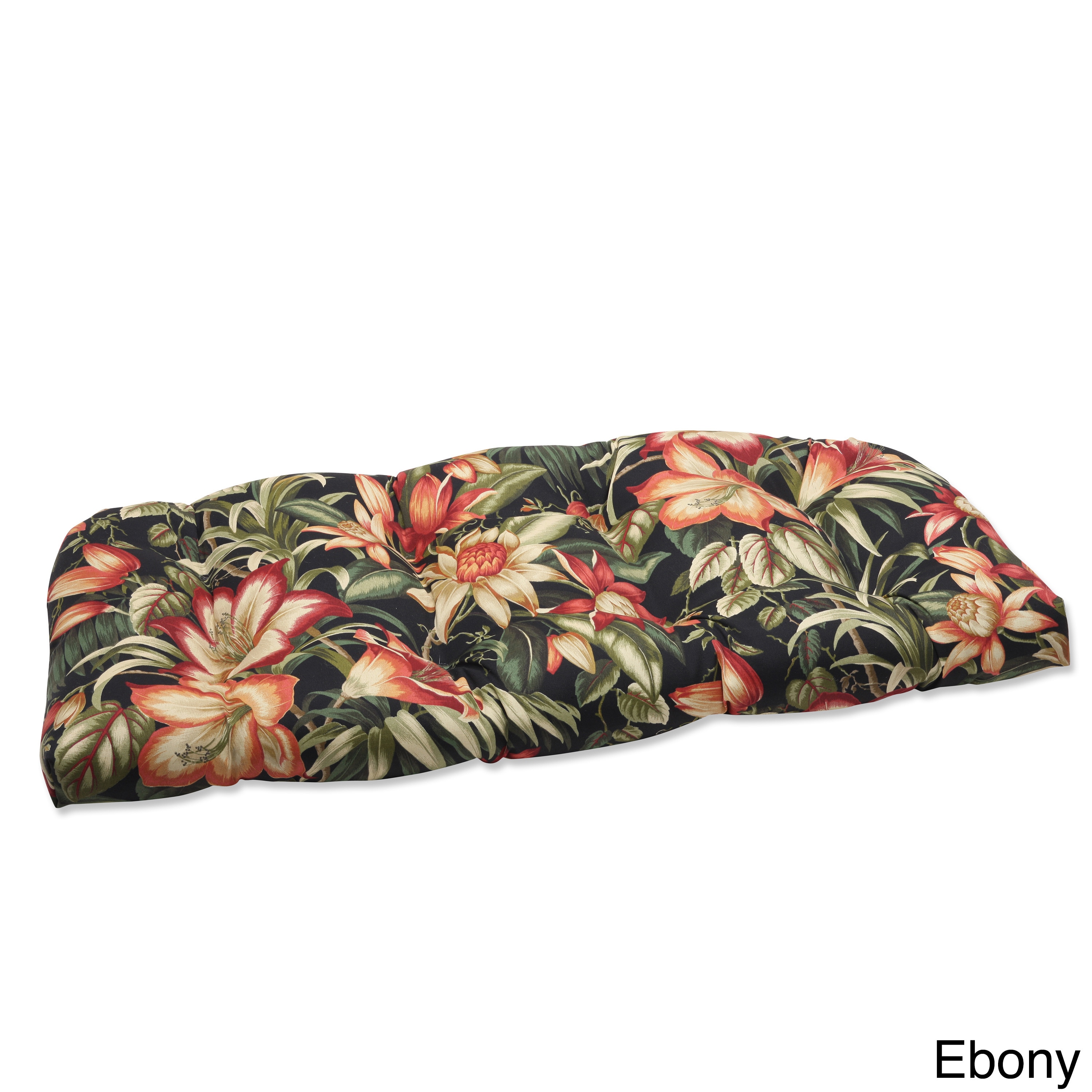 Outdoor Botanical Glow Tropical Wicker Loveseat Cushion