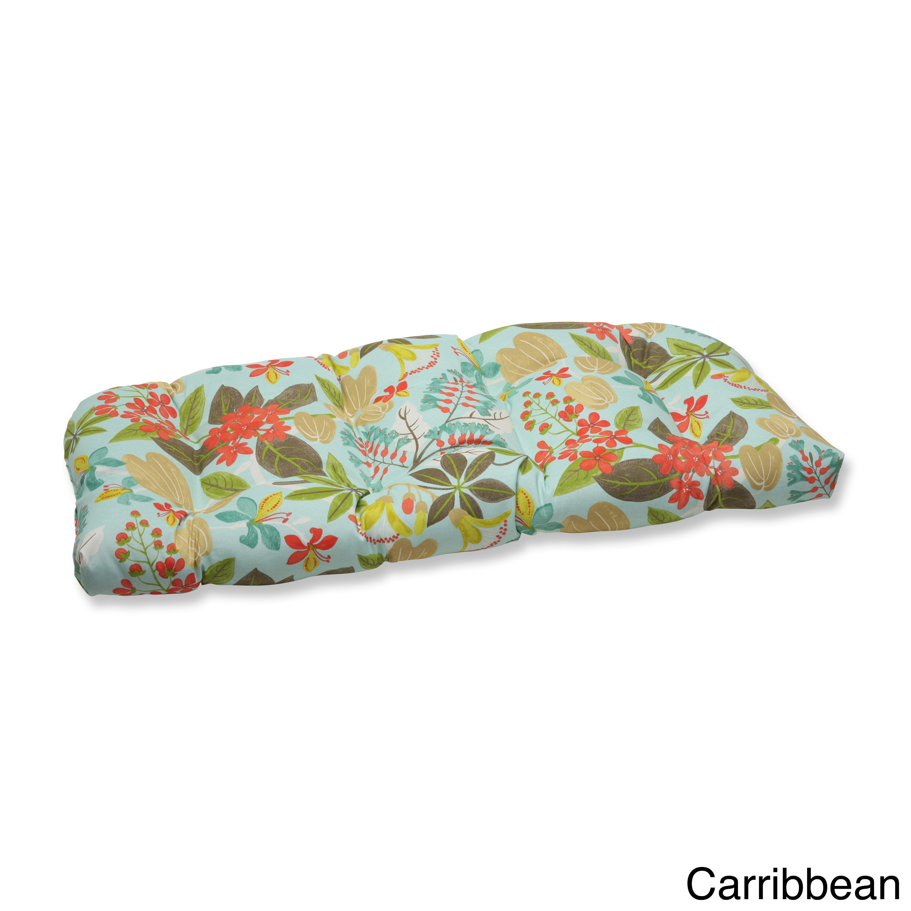 Outdoor Fancy A Floral Wicker Loveseat Cushion