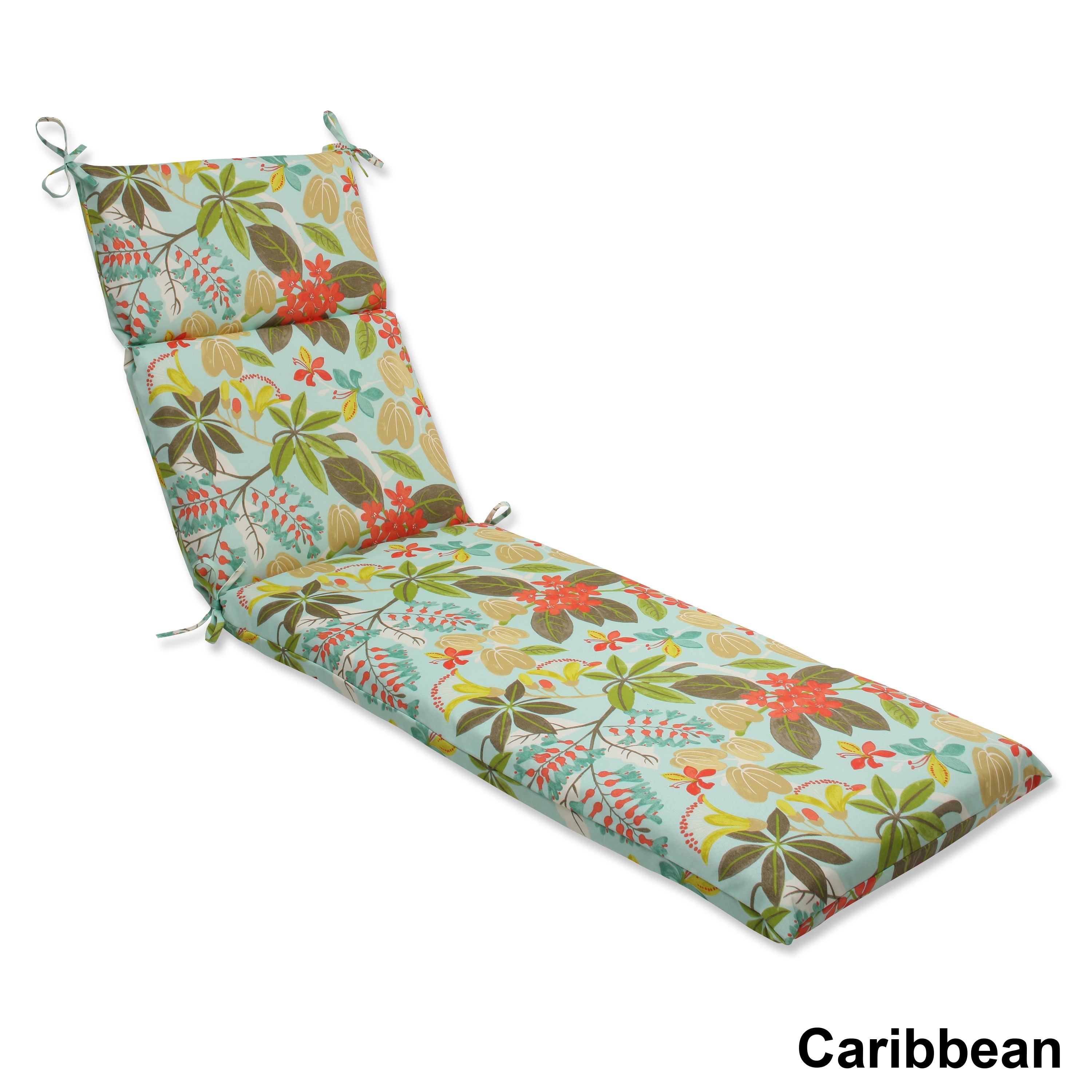 Outdoor Fancy A Floral Chaise Lounge Cushion With Ties