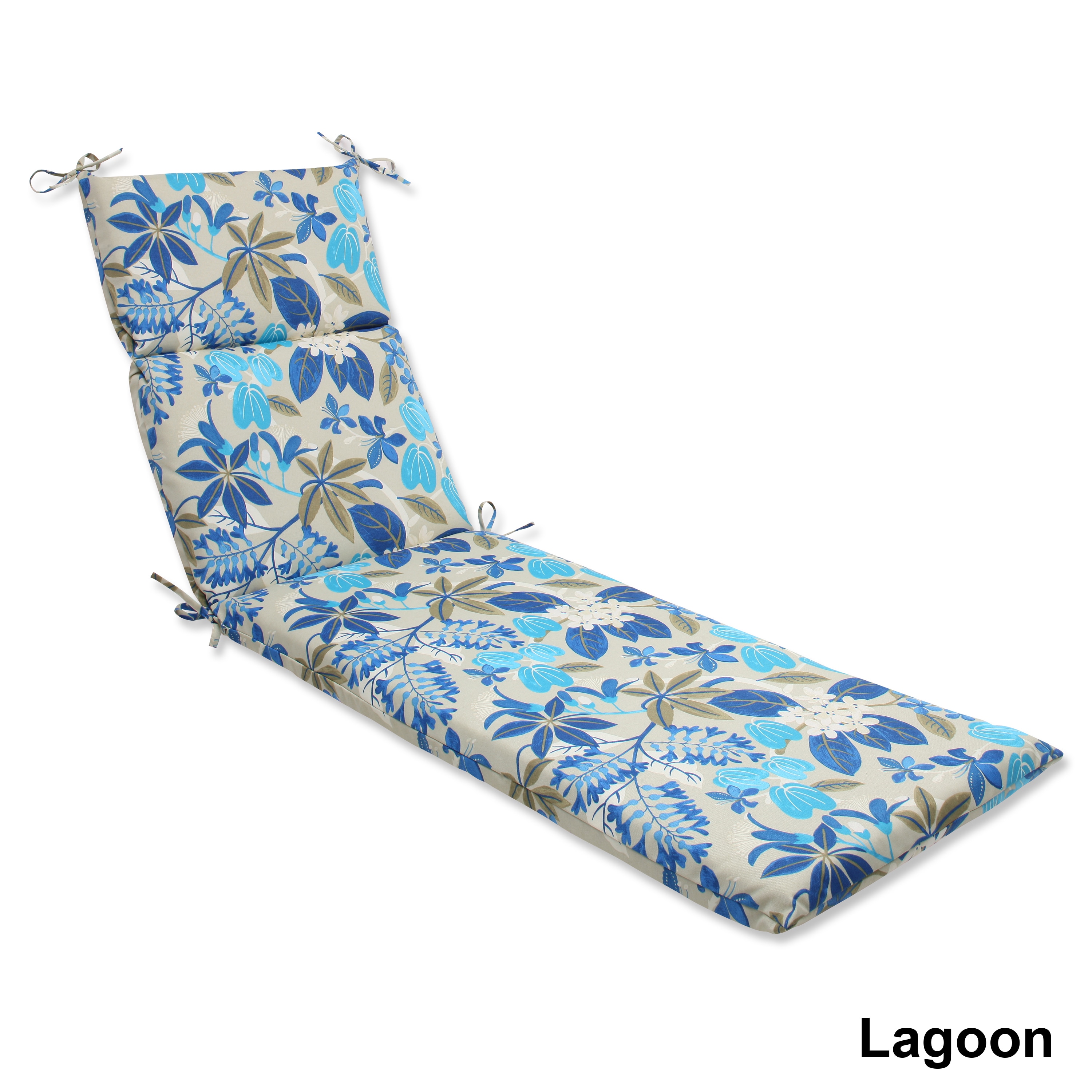 Outdoor Fancy A Floral Chaise Lounge Cushion With Ties