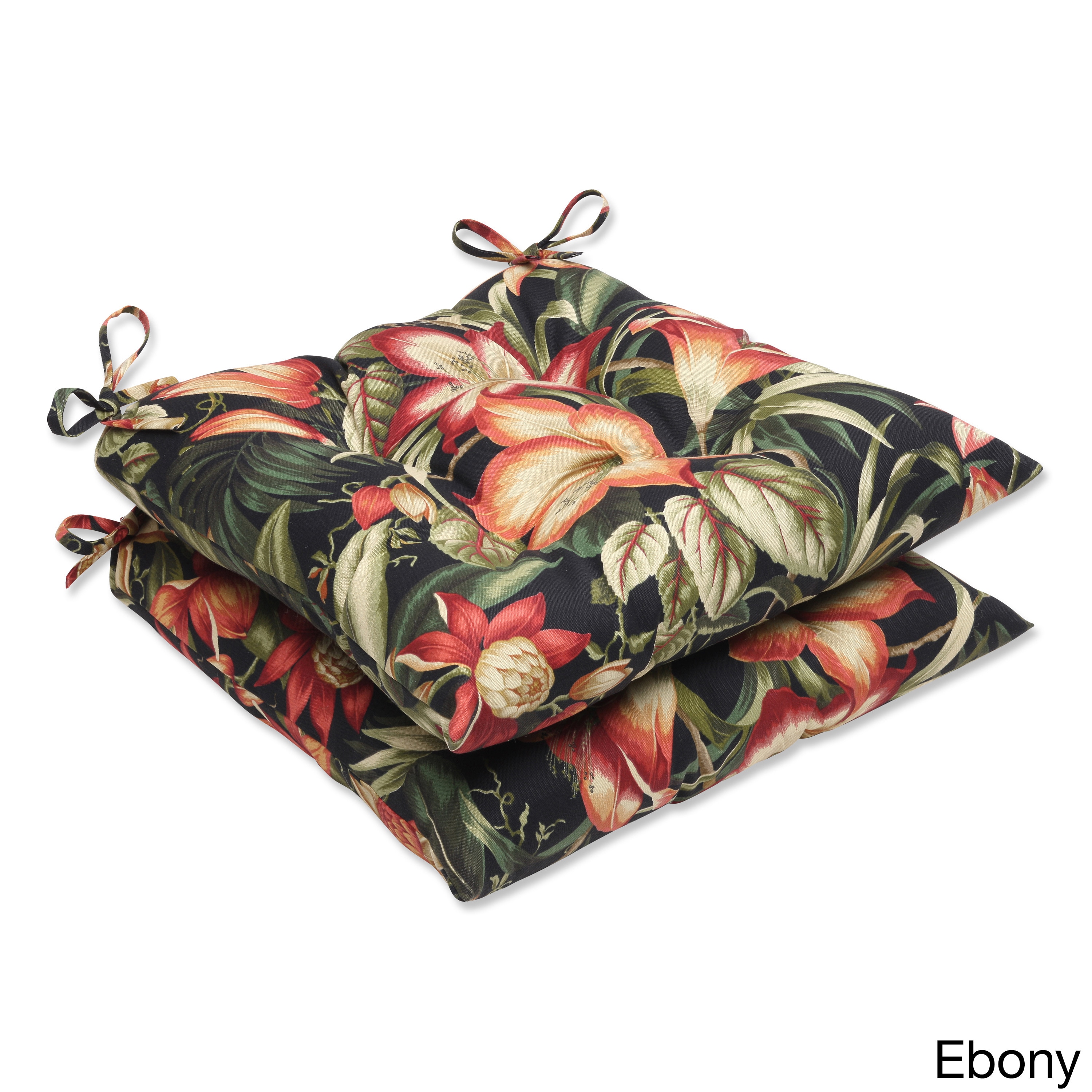 Outdoor Botanical Glow Tropical Wrought Iron Seat Cushion (set Of 2)