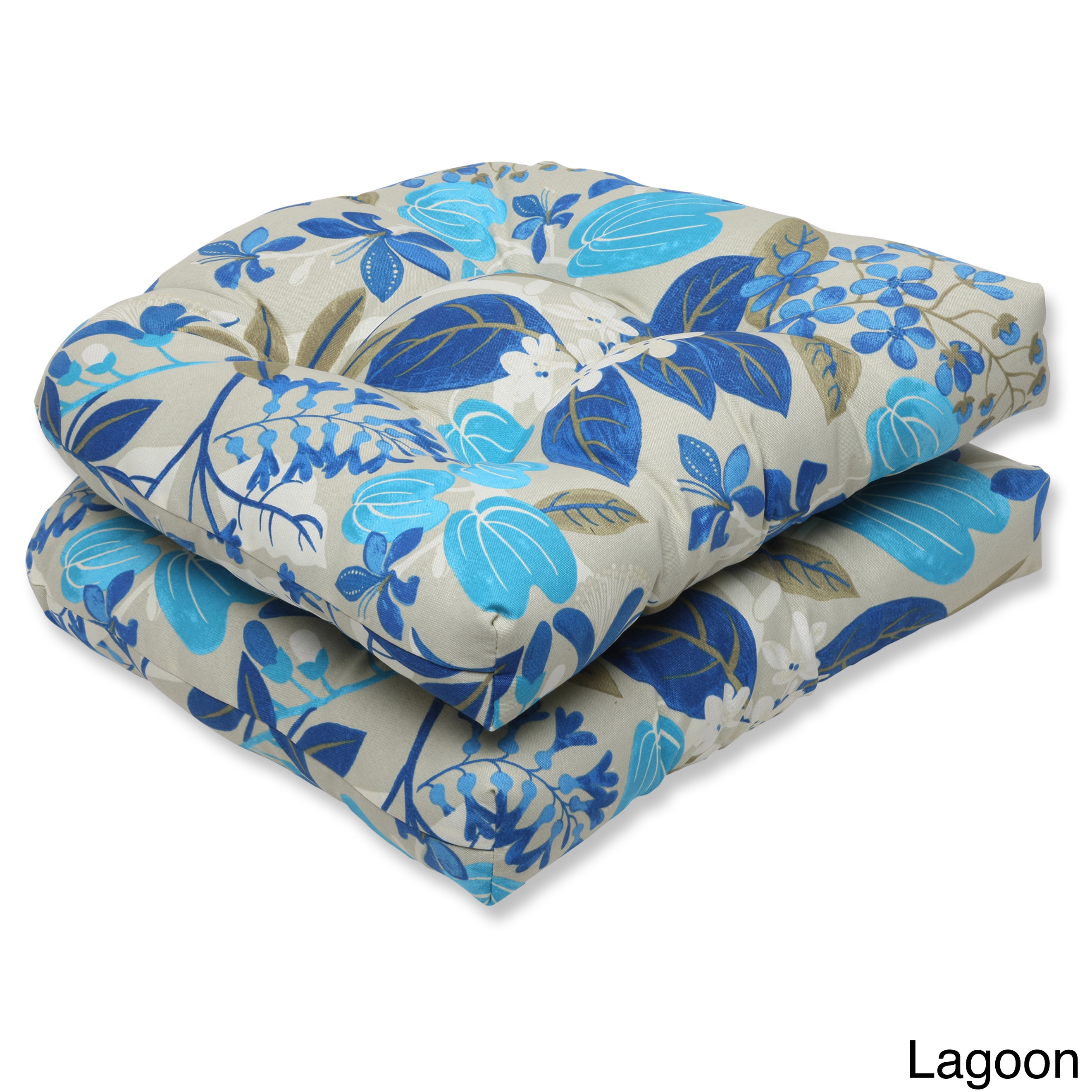 Outdoor Fancy A Floral Wicker Seat Cushion (set Of 2)