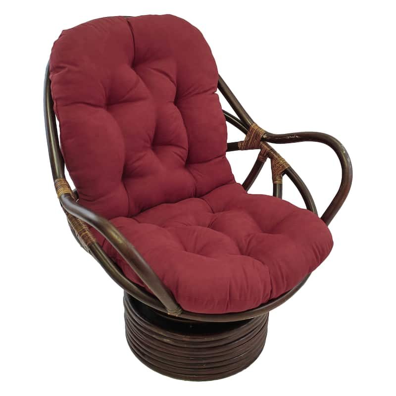 Blazing Needles 48-inch Microsuede Swivel Rocker Cushion - Red Wine