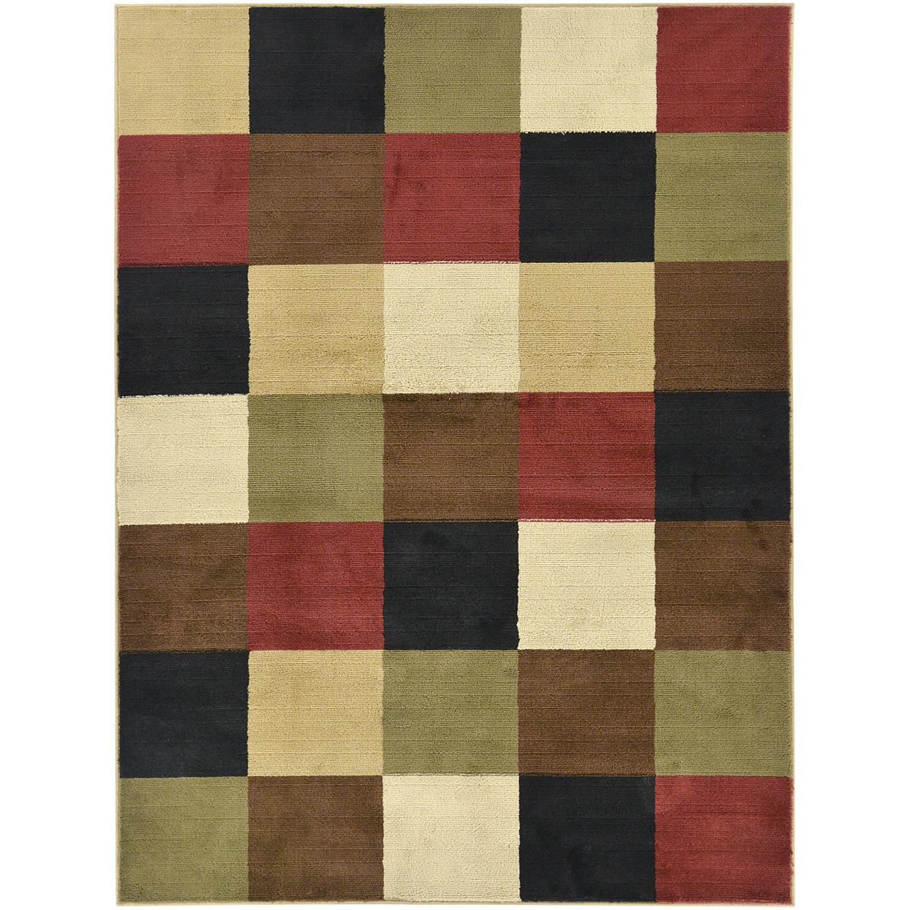 Boxes Multicolor Area Rug (53 X 7)