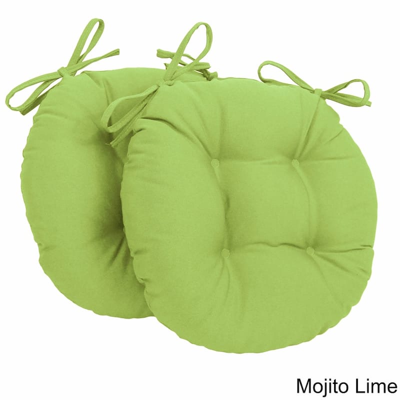 16-inch Round Indoor Twill Chair Cushions (Set of 2 or 4) - 16 x 16 - Set of 2 - Mojito Lime