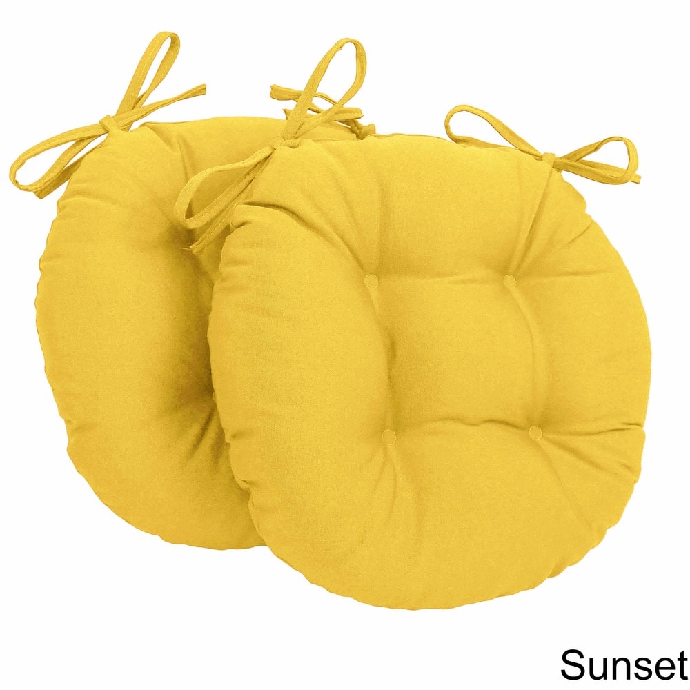 16-inch Round Indoor Twill Chair Cushions (Set of 2 or 4) - 16 x 16