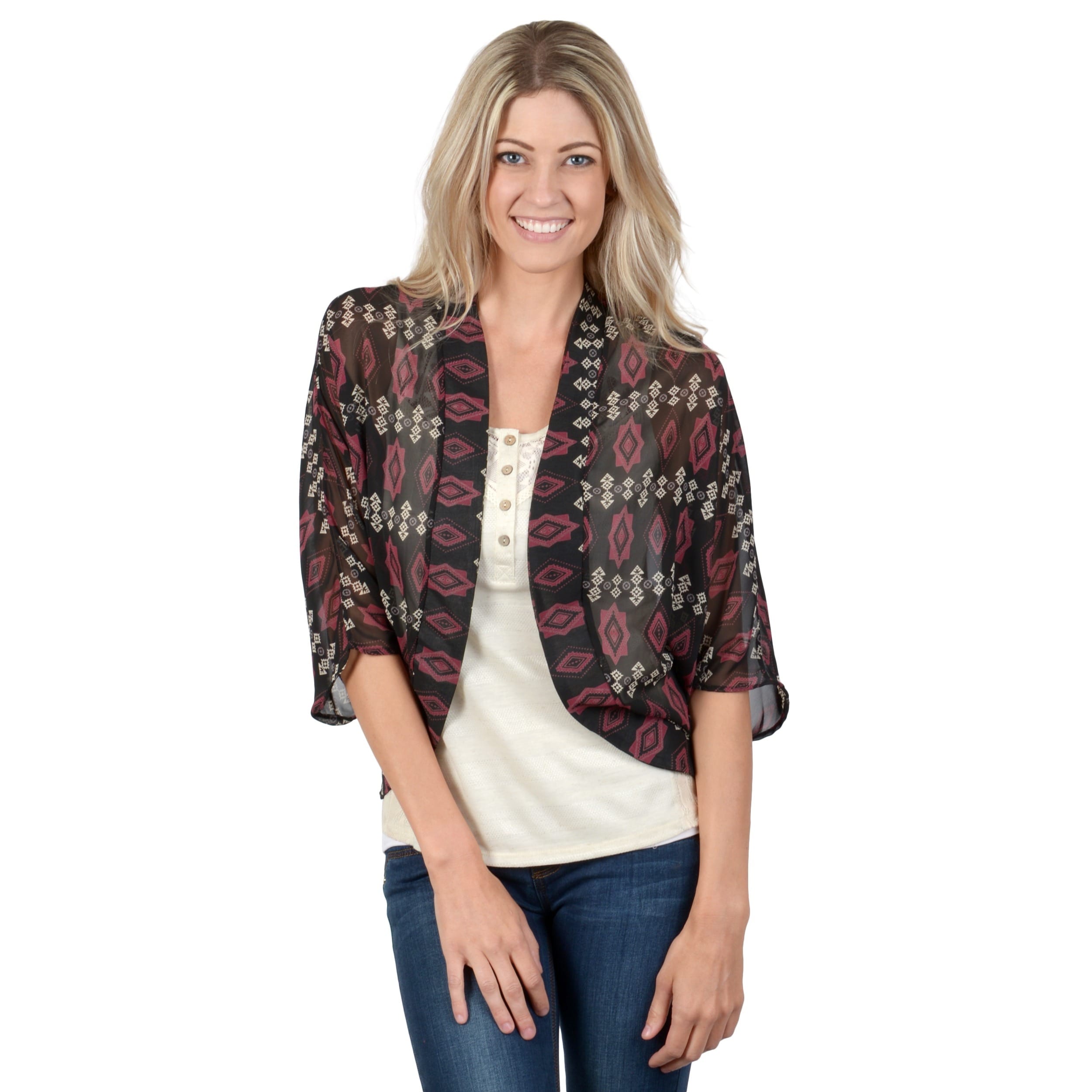 Journee Collection Journee Collection Womens Dolman Sleeve Open Front Cardigan Beige Size S (4  6)