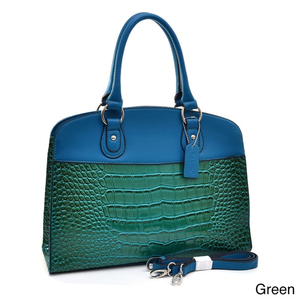 Dasein Two tone Patent Croc embossed Satchel Dasein Satchels