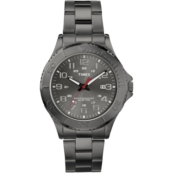 Timex T2P3909J Mens Gunmetal Grey Stainless Steel Bracelet Watch