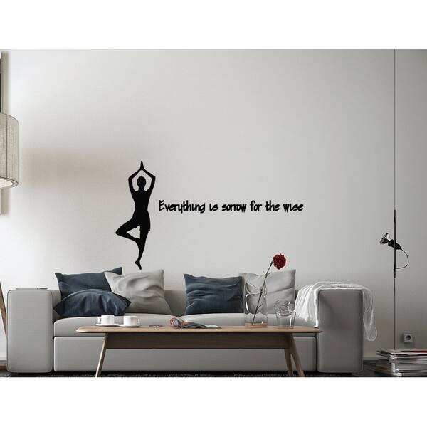 Yoga Quote Wall Vinyl Decal Art - Black - Bed Bath & Beyond - 8816612