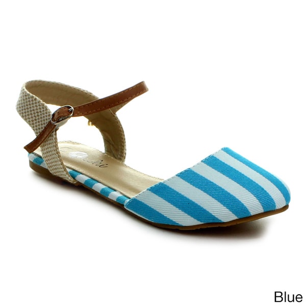 Machi Women's 'Faith 5' Striped Closed toe Flat Sandals MACHI Sandals